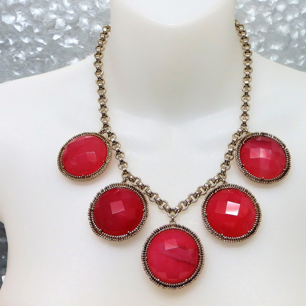 Kendra Scott Pink Agate statement necklace new